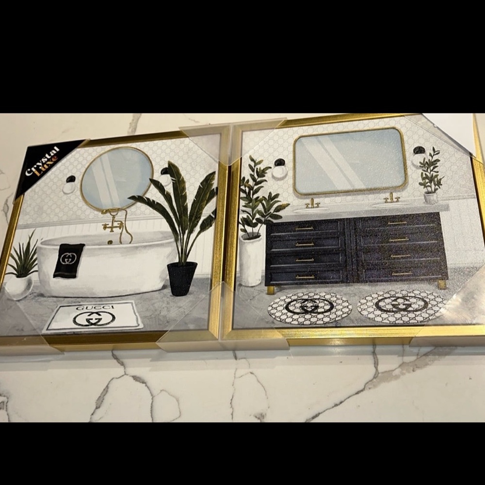 Luxury GG Bathroom Wall Art